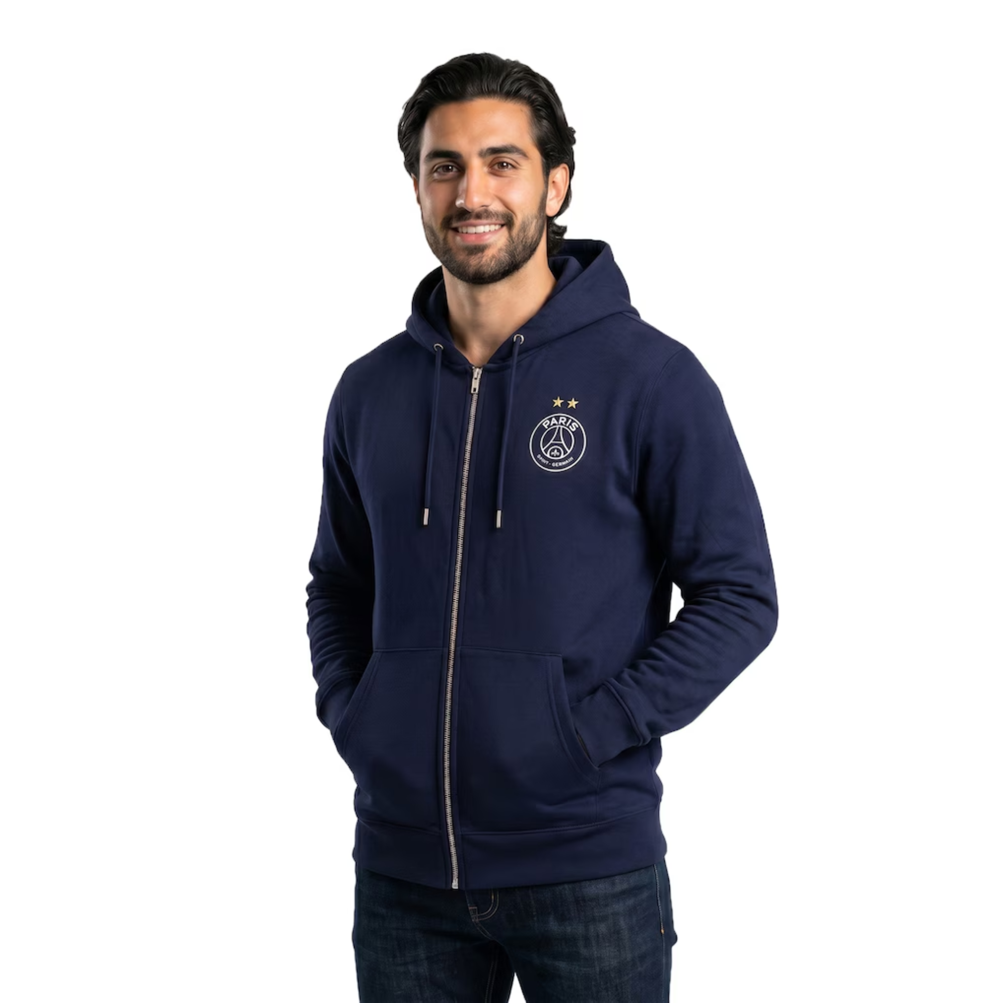 Sweat à capuche zippé PSG Étoile Eiffel 2 - Bleu