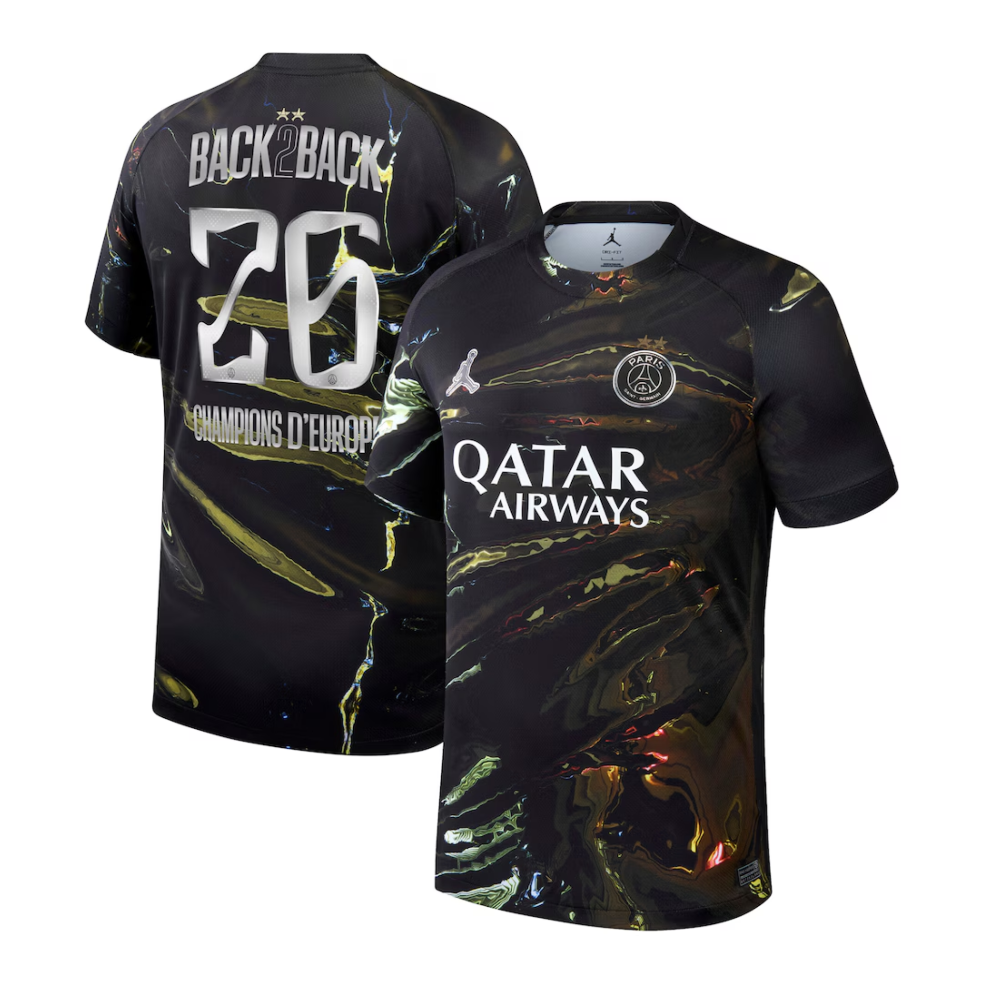 Maillot PSG Jordan Night Edition Stadium 25/26 - Flocage Champions of Europe - 26